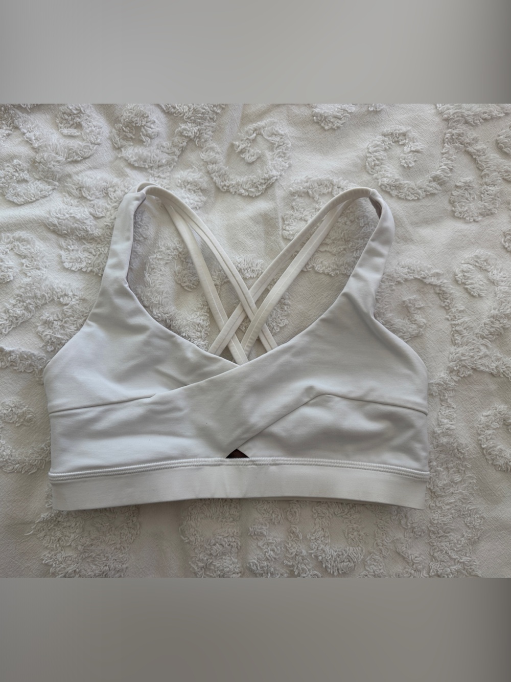 Lululemon White Strappy Sports Bra